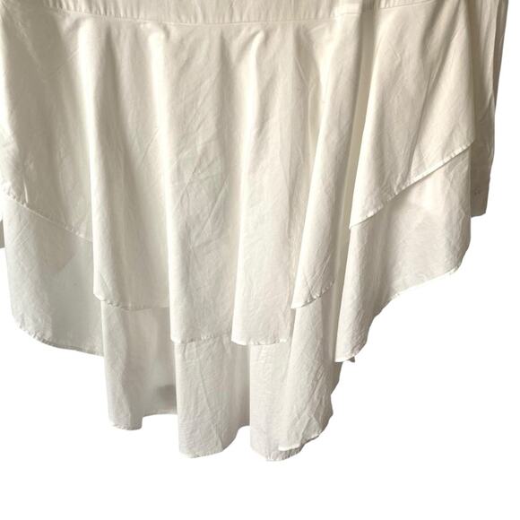 Walter Baker Peplum High Low White Button Down Blouse size medium - Picture 6 of 9